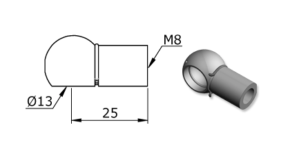 Technical drawing - Endfitting - Ballsocket